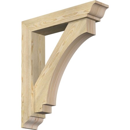Ekena Millwork Imperial Traditional Rough Sawn Bracket w/ Offset Brace, Douglas Fir, 6"W x 28"D x 32"H BKT0604X28X32IMP01RDF